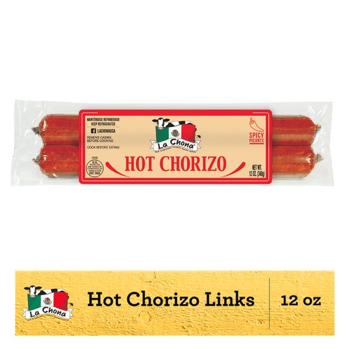 LA CHONA HOT CHORIZO 12 OZ