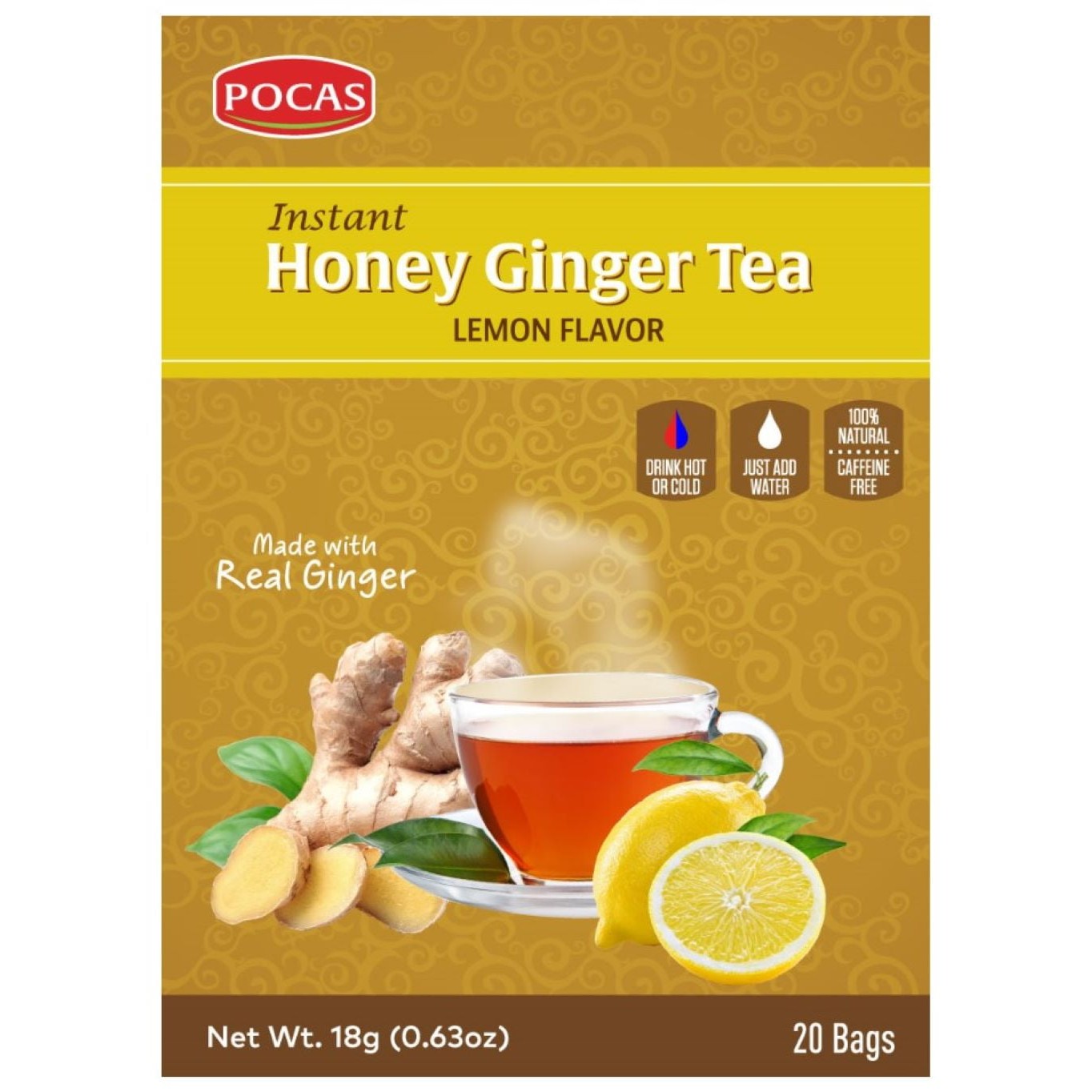 Honey Ginger Tea Lemon 20 COUNT