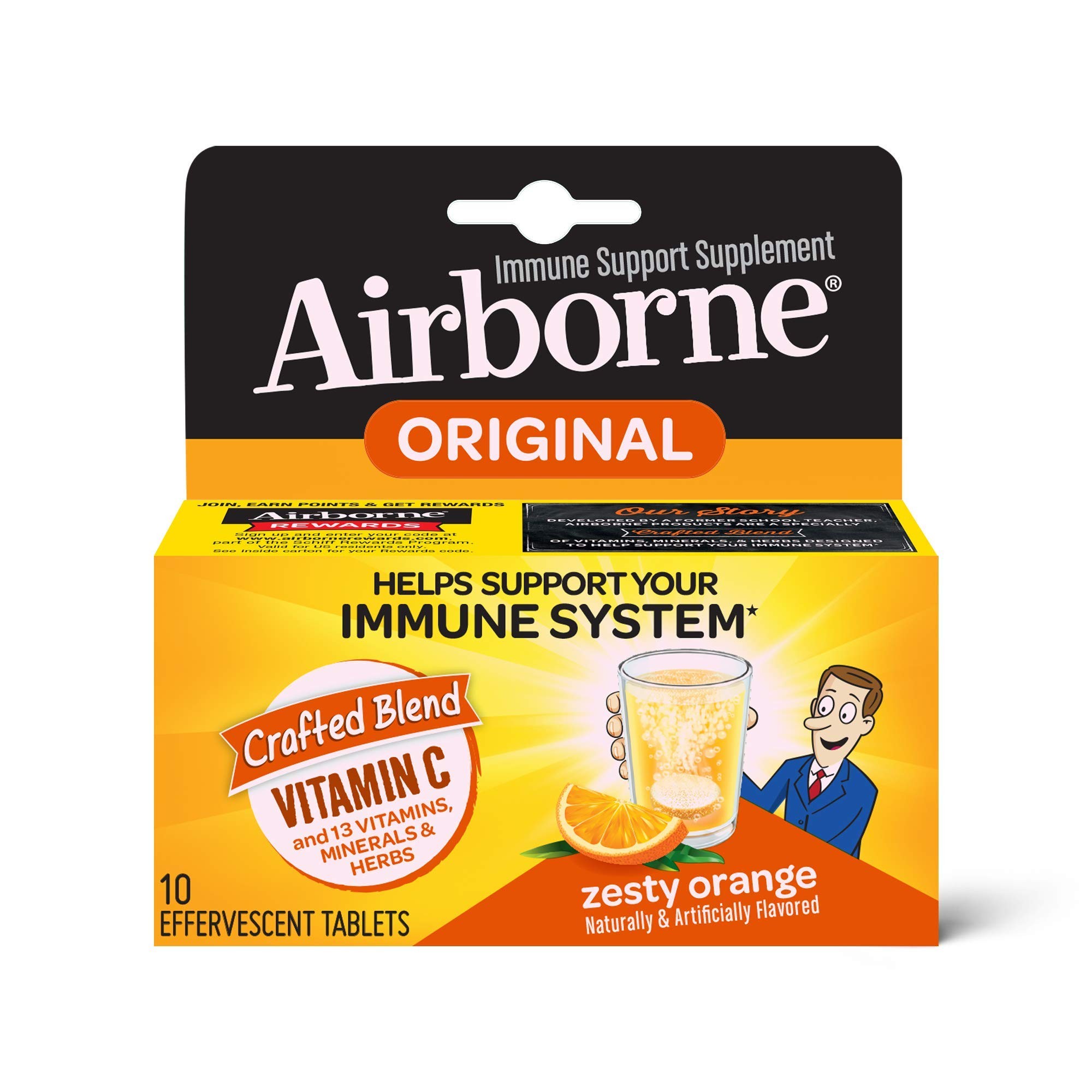 AIRBORNE ORANGE EFFERVESCENT TABLETS 10 COUNT