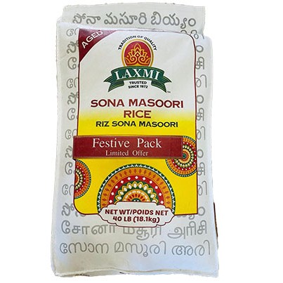 LAXMI SONA MASOORI RICE 40 LBS