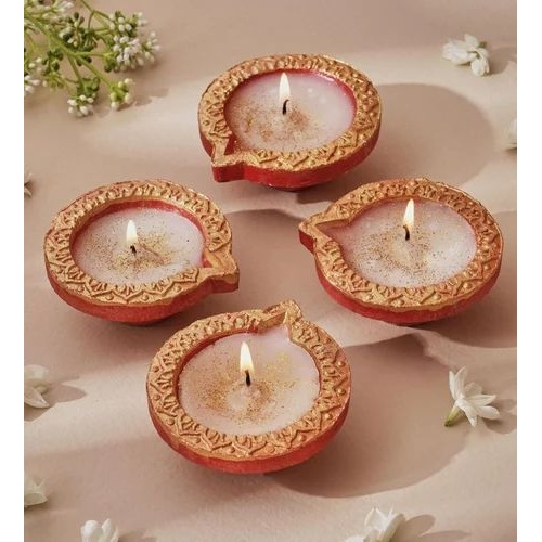 Bhakti Fancy Diya NON WAX 4 PACK