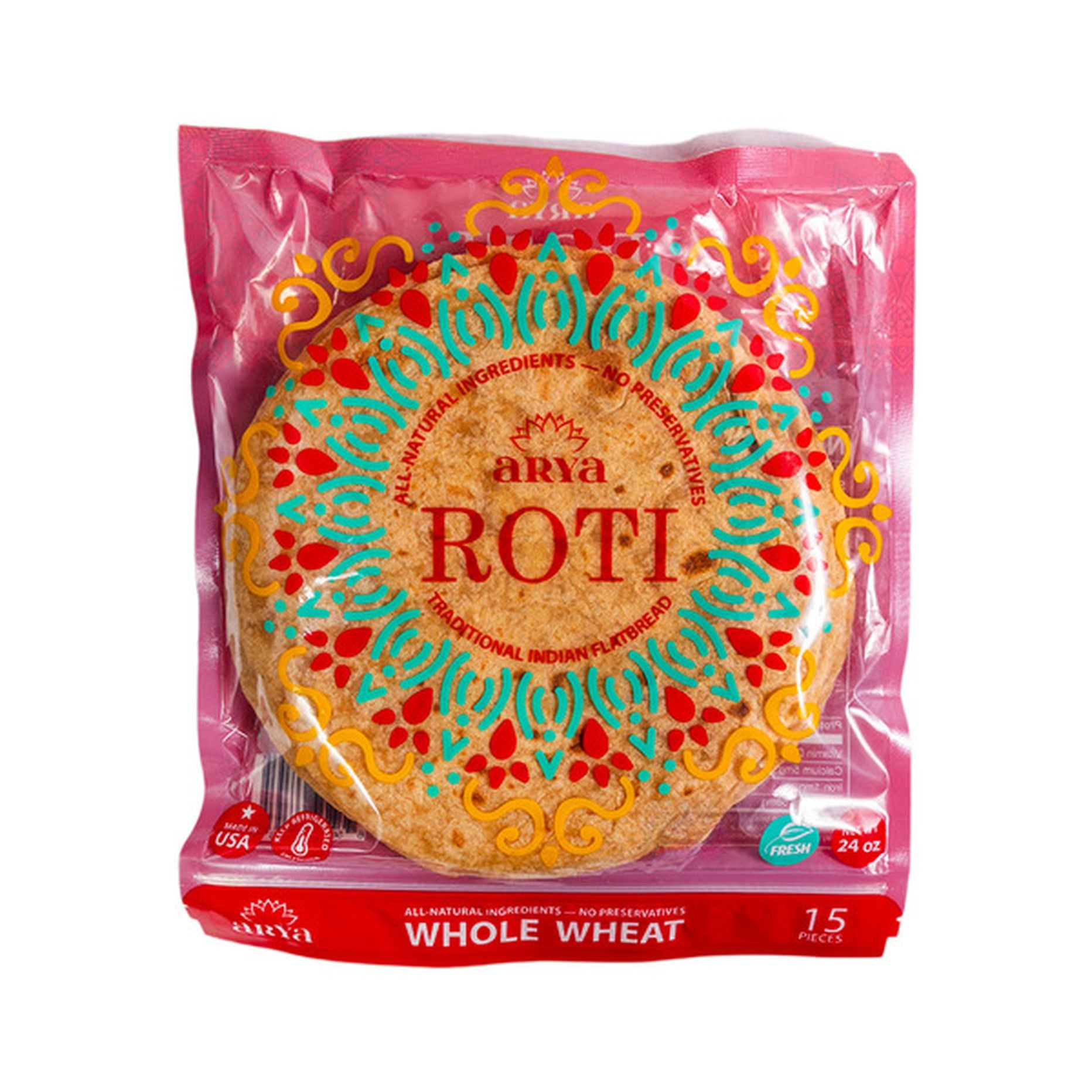 ARYA ROTI WHOLE WHEAT 24 OZ