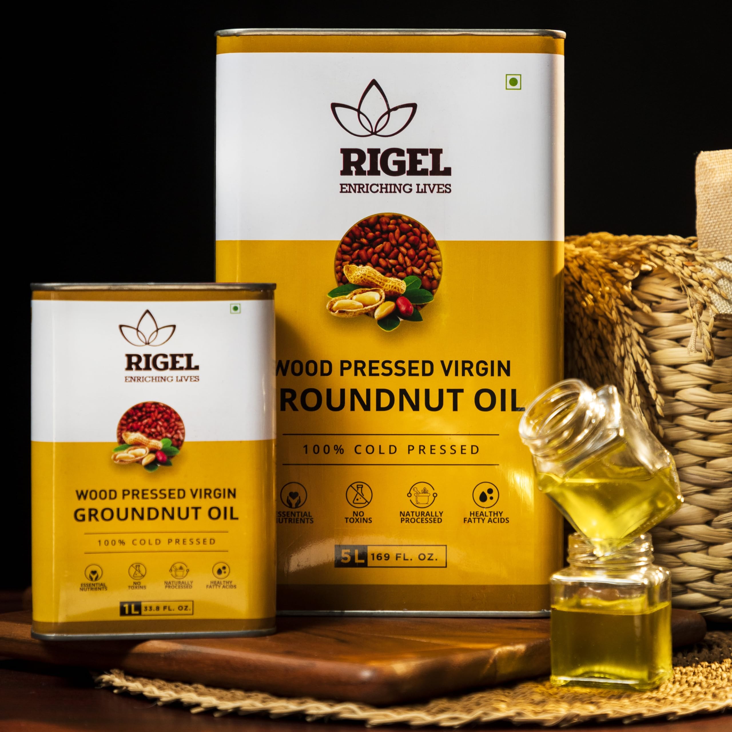 Rigel Wood Pressed Groundnut Oil 1 LTR