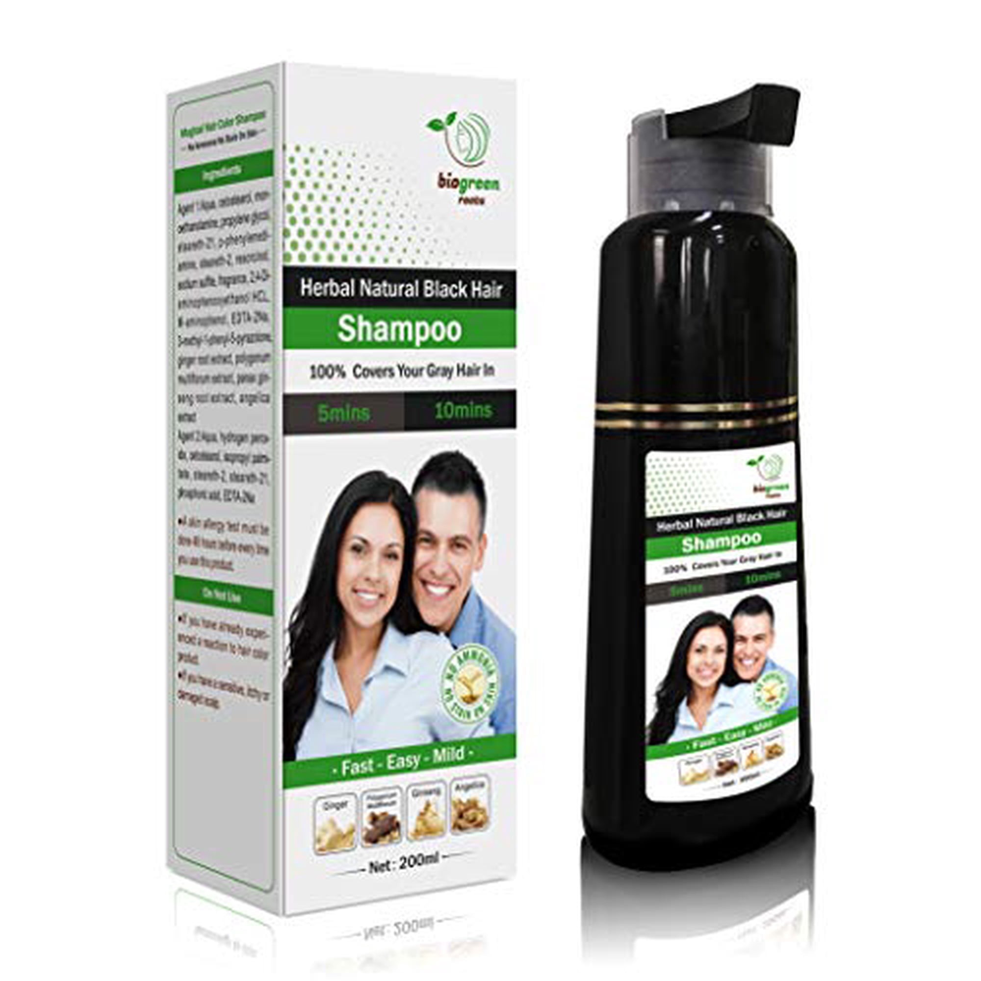 Biogreen Herbal Natural Black Hair Color Shampoo 200 ML
