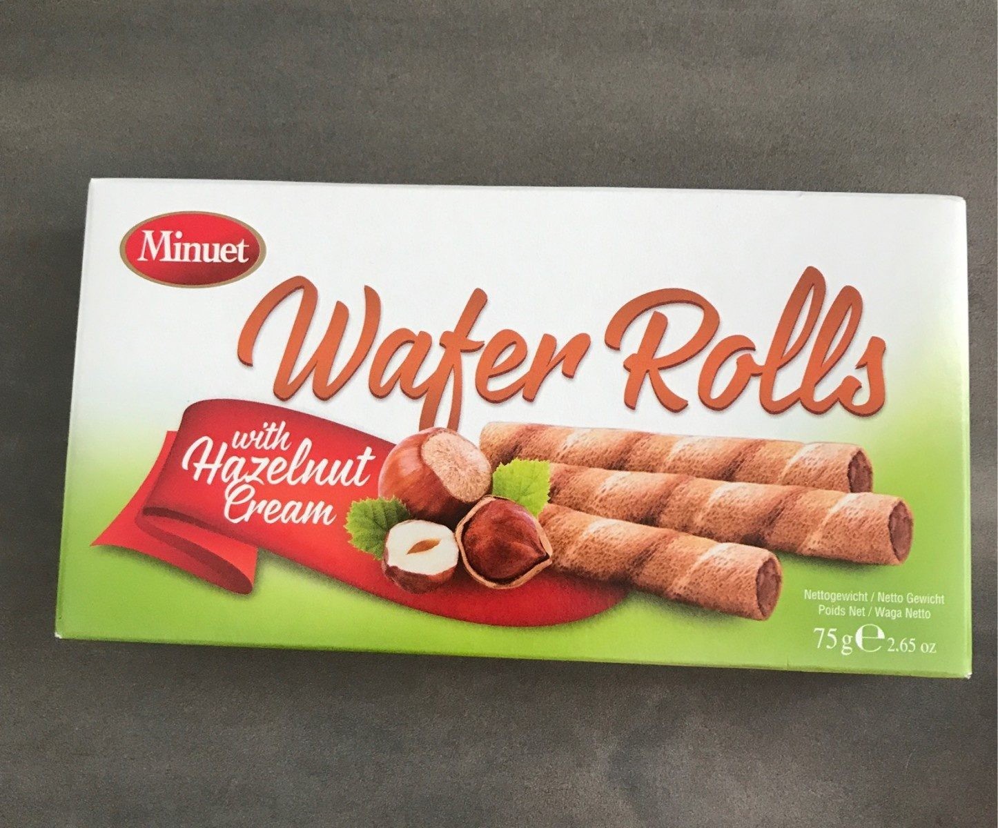 MINUET HAZELNUT WAFER ROLLS 2.65 OZ