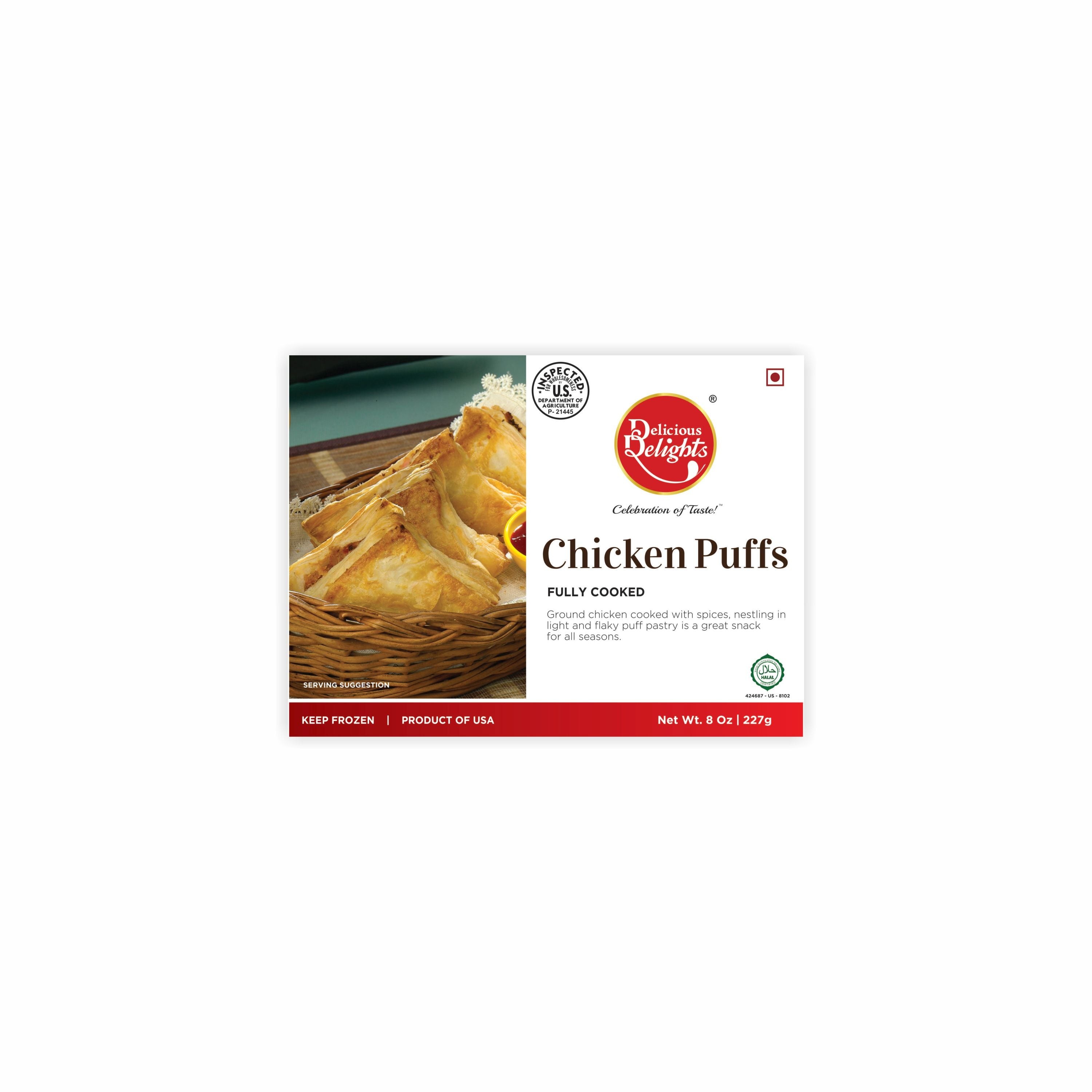 DELICIOUS DELIGHT CHICEN PUFFS 227 GM