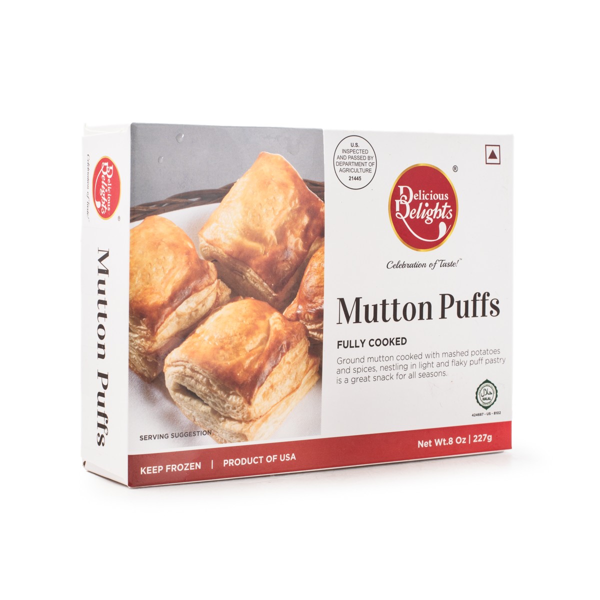DELICIOUS DELIGHT MUTTON PUFFS 8 OZ