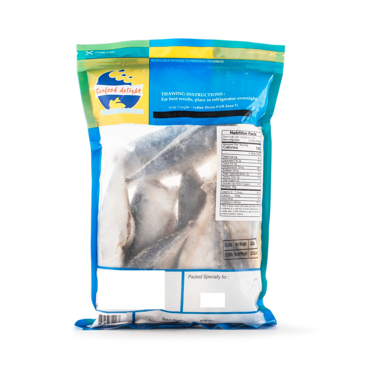 Seafood Delight Mackerel Pan Ready Frozen 2 LBS