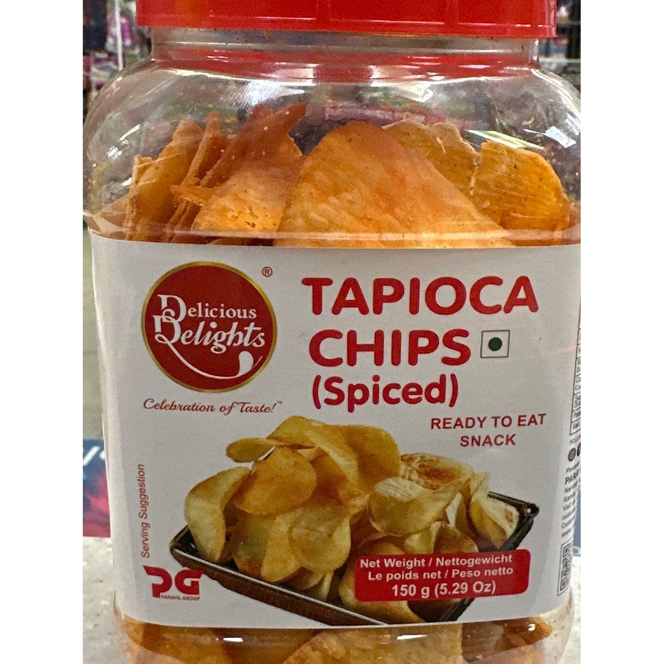 DD TAPIOCA CHIPS SPICED 150 GM