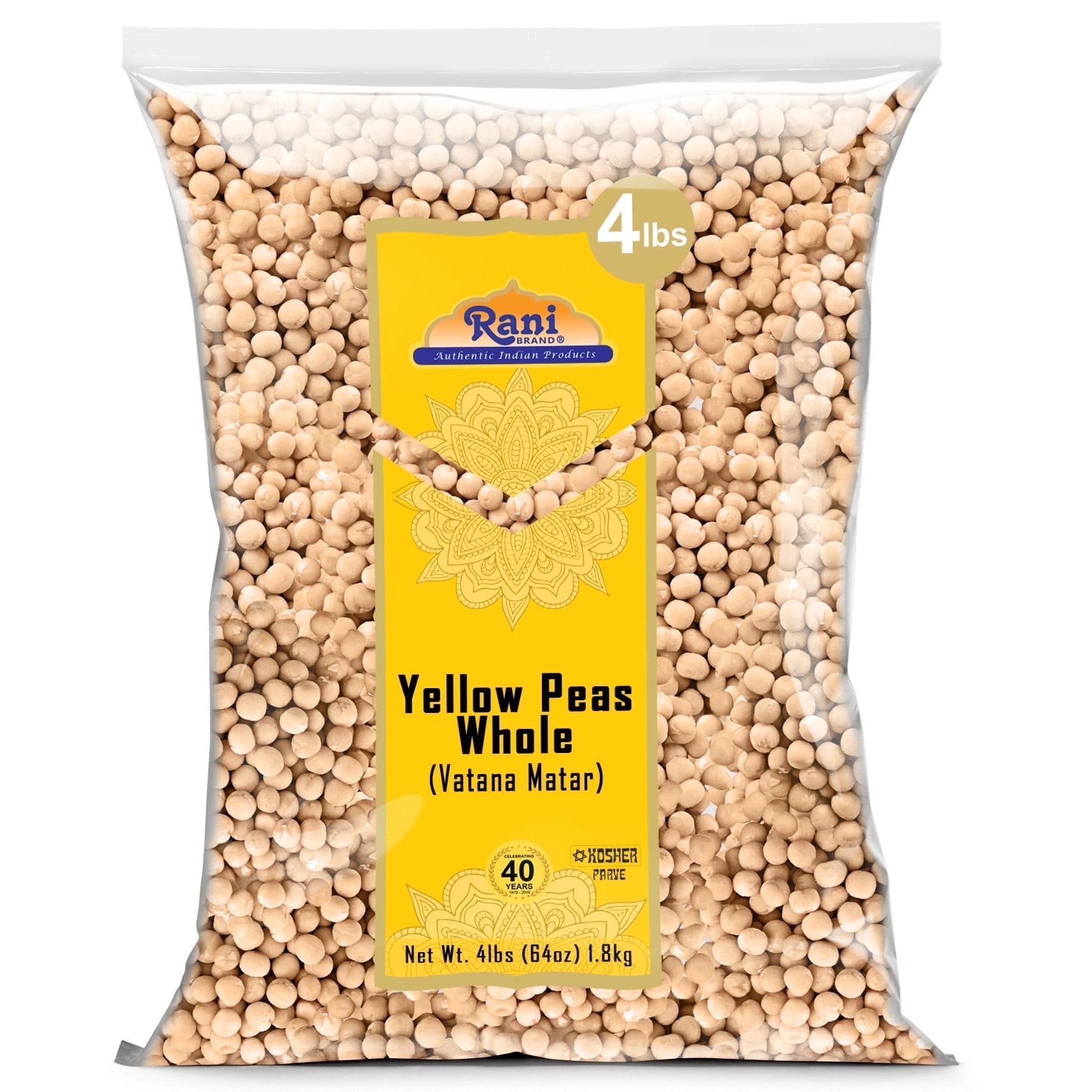 Rani Yellow Peas Whole 4 LBS