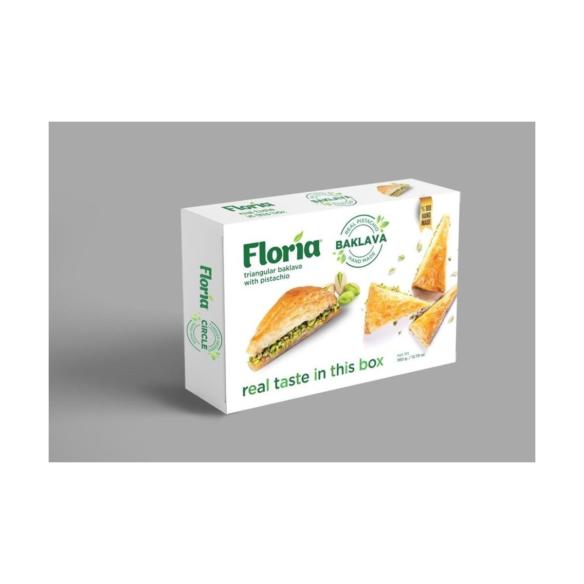 FLORIA TRIANGULAR BAKLAVA WITH PISTACHIO 360 GM