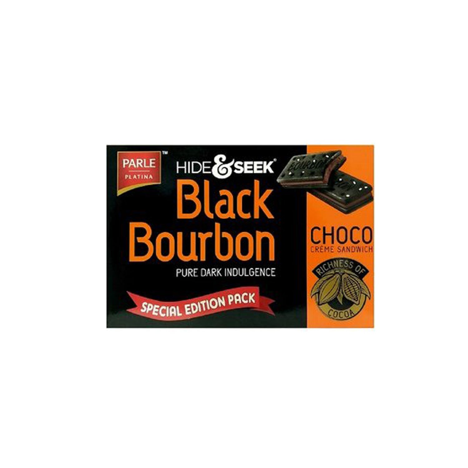 PARLE HIDE & SEEK BLACK BOURBON CREME SAND 200 GM