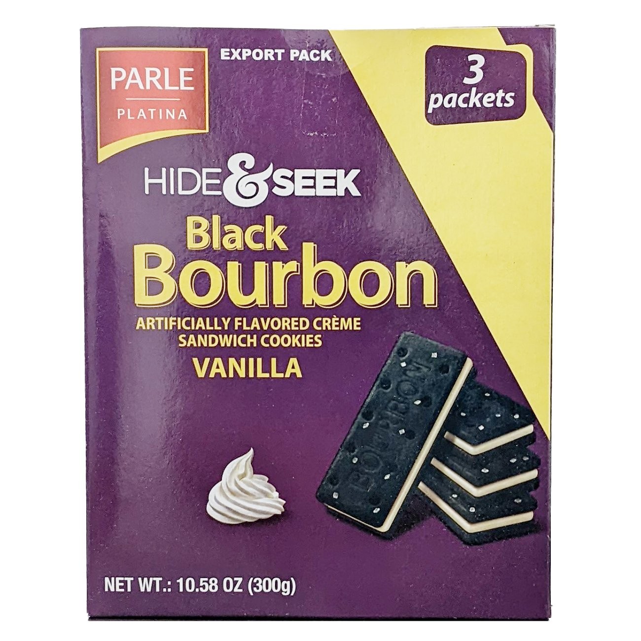PARLE HIDE & SEEK BLACK BOURBON VANILLA SANDWICH 10.58 OZ