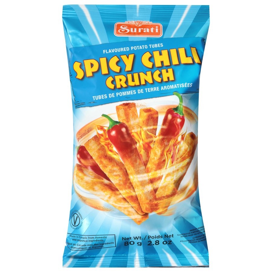 SURATI SPICY CHILI CRUNCH TUBES 2.8 OZ