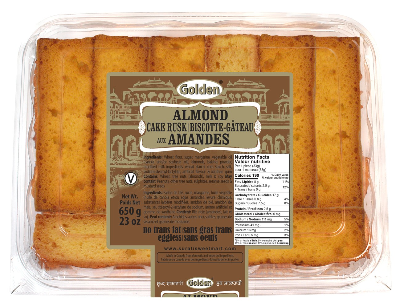 GOLDEN ALMOND CAKE RUSK 21 OZ