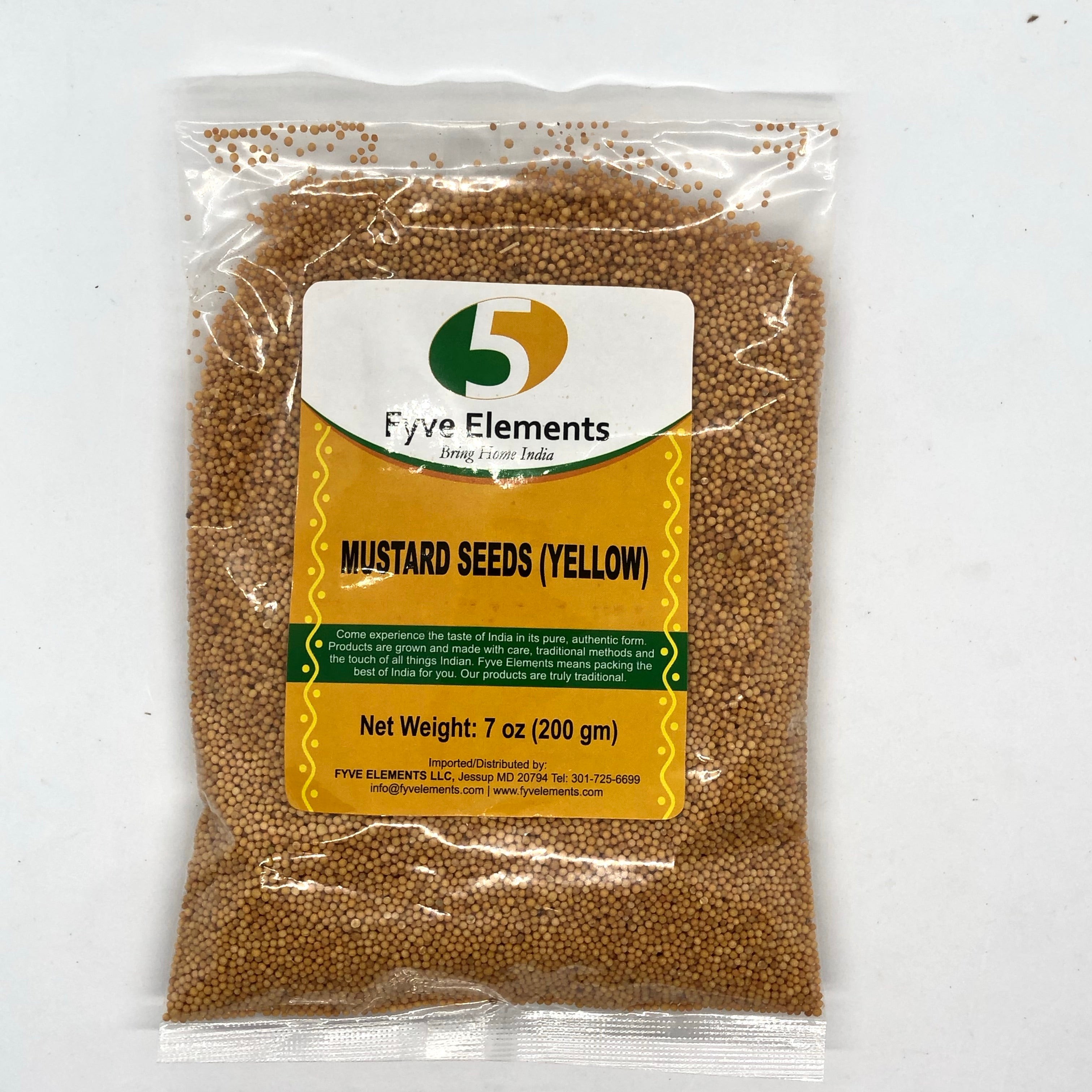 FYVE ELEMENTS MUSTARD SEEDS YELLOW 200 GM