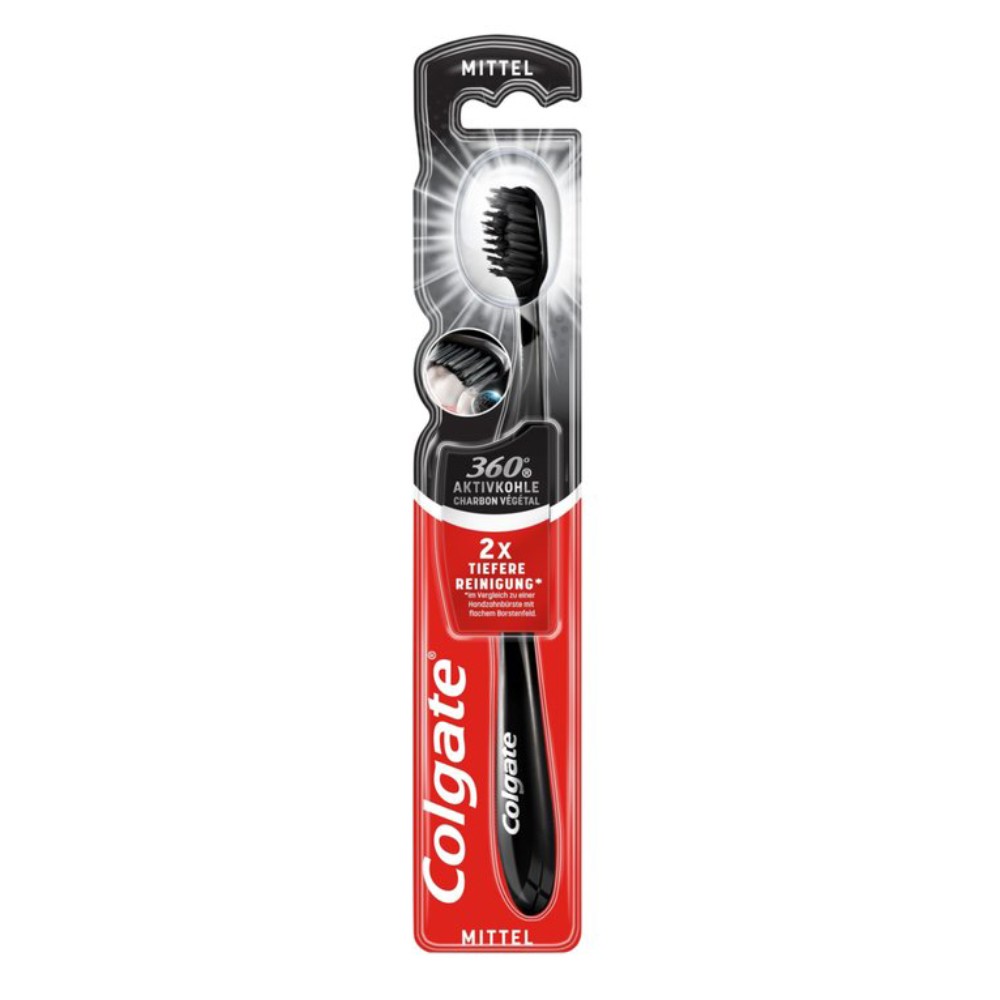 Colgate 360 Charcoal Toothbrush Medium Head 1 COUNT