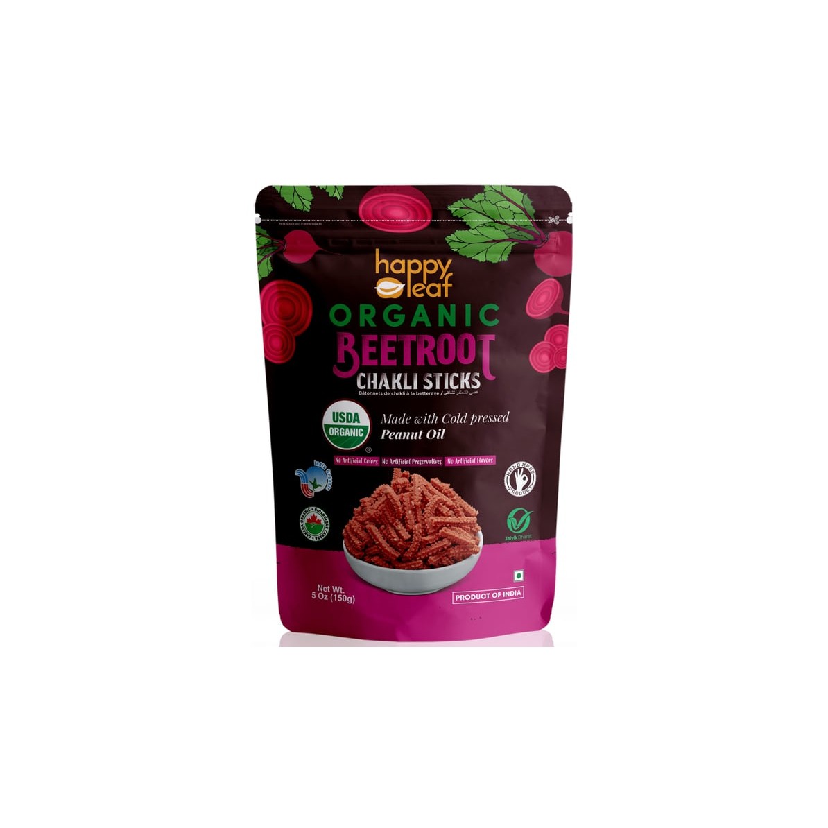 BEETROOT CHAKLI STICKS HAPPY LEAF