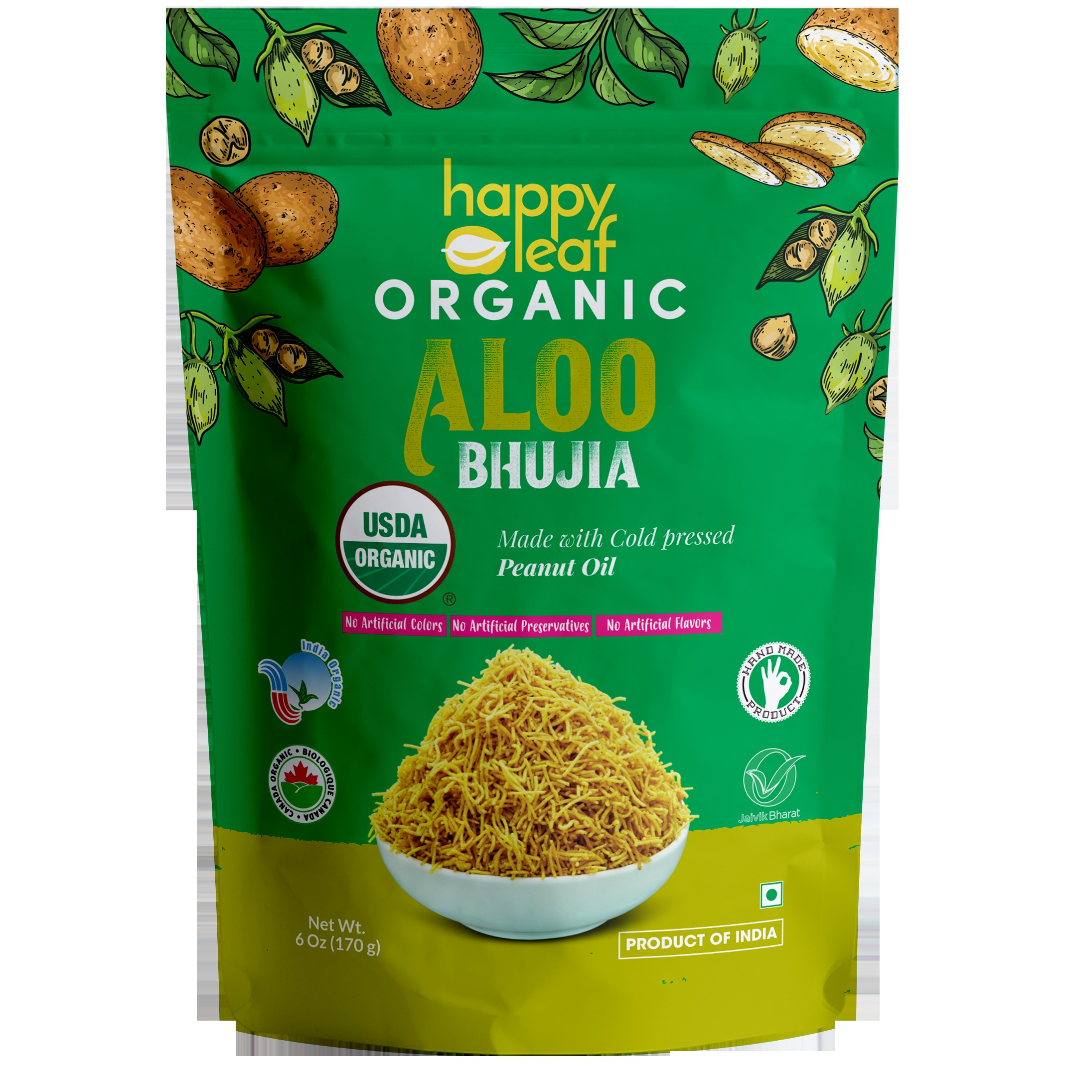 ALOO BHUJIA HAPPY LEAF SNACKS 170 GM