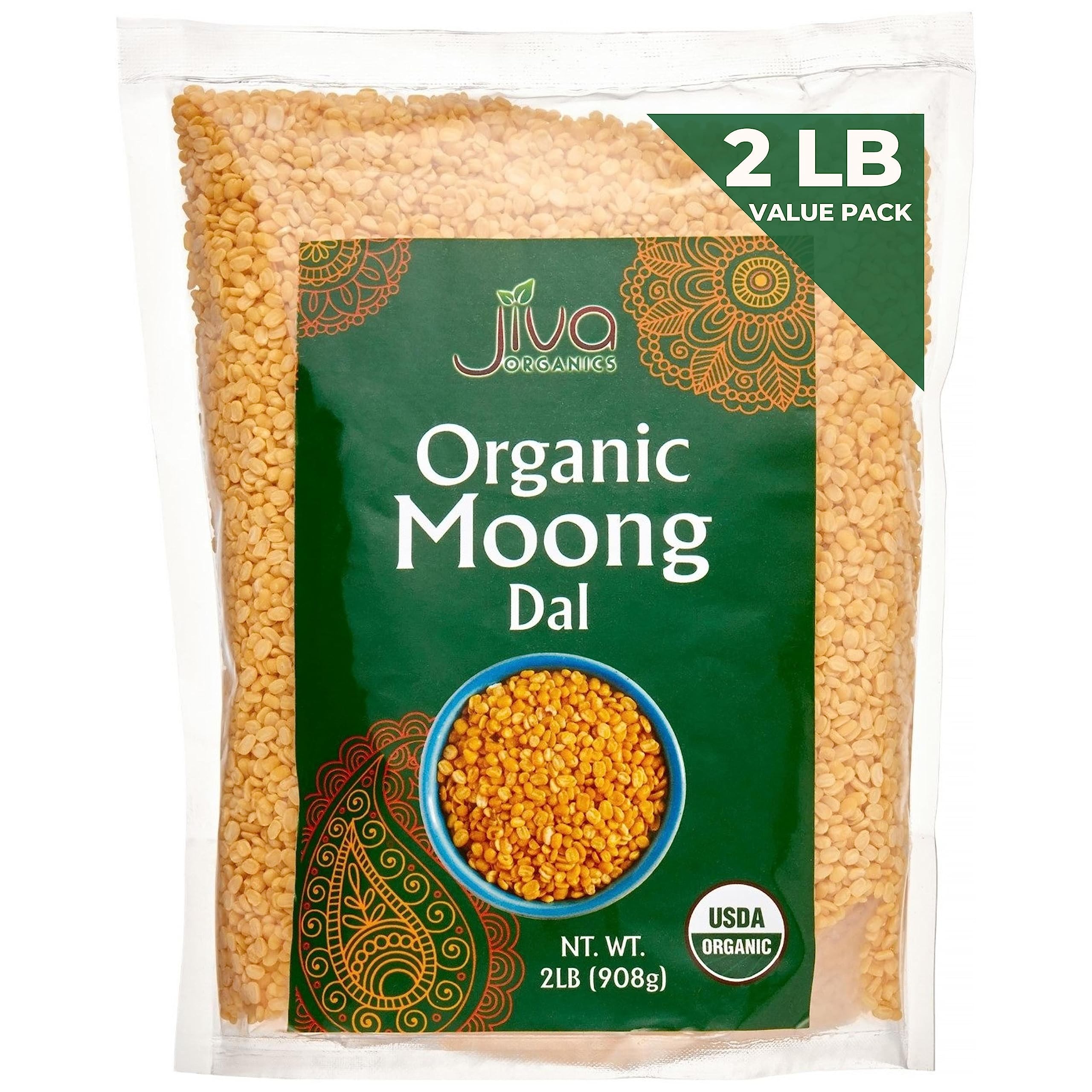 JIVA ORGANIC MOONG DAL 2 LBS