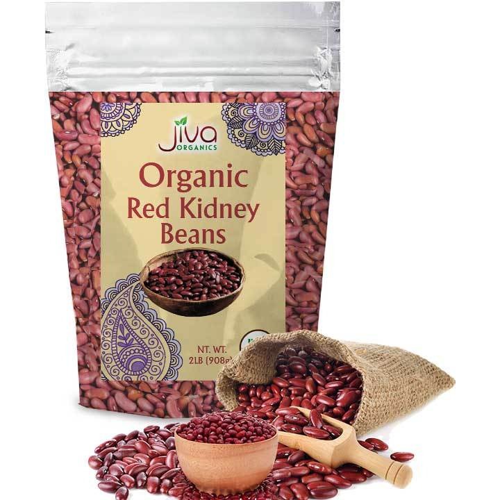 Jiva Organics Organic Red Kidney Beans Dark Rajma Red 908 GM
