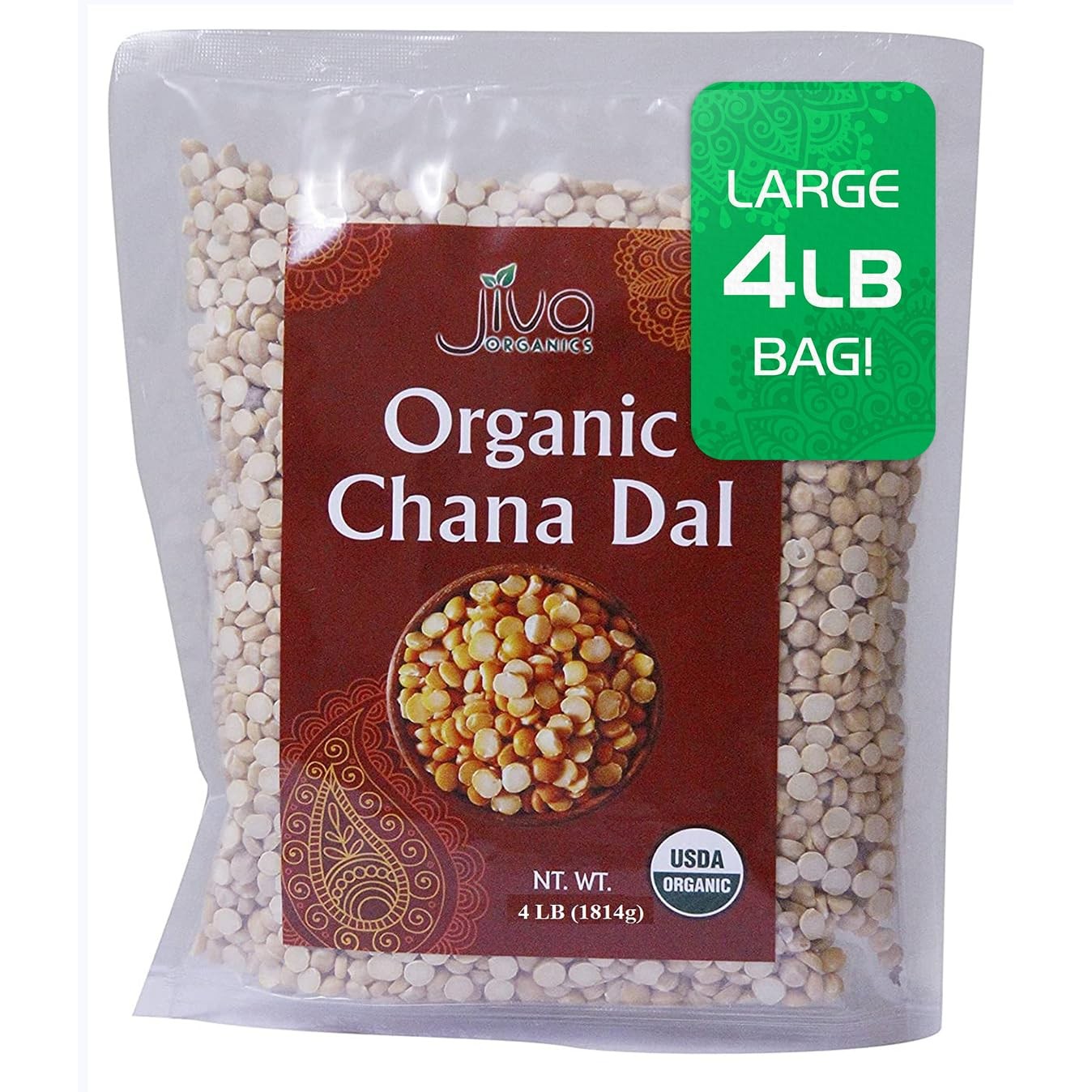 JIVA ORGANIC CHANA DAL 4 LBS