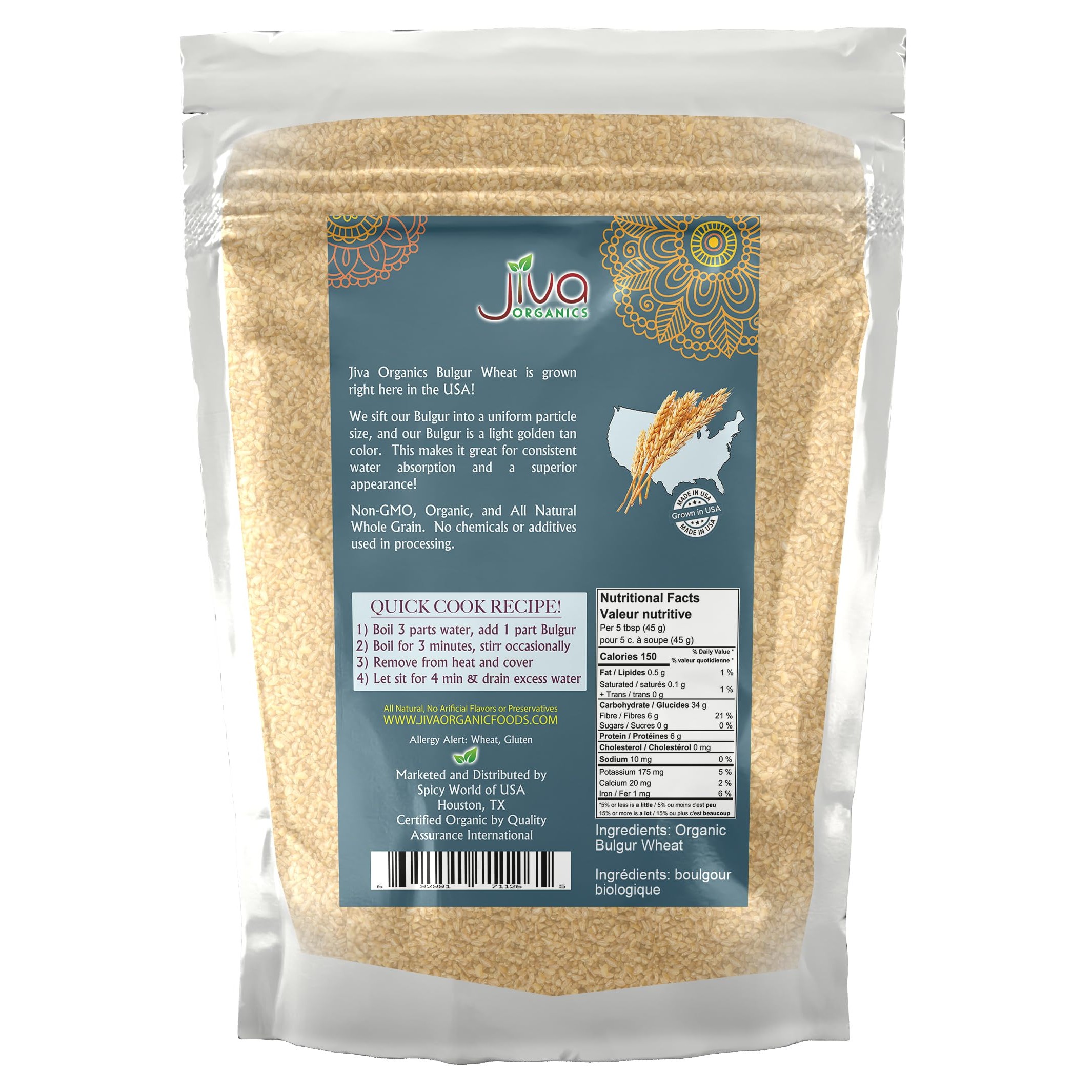 Jiva Org Bulgur Fine 2 LBS