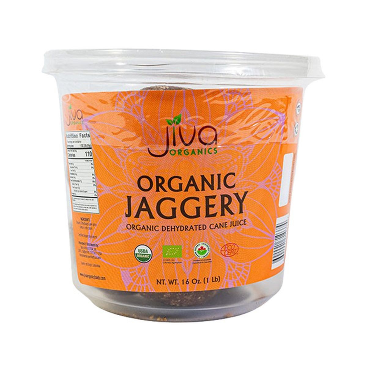 Jiva Organics Organic Jaggery Whole Block 1 LBS