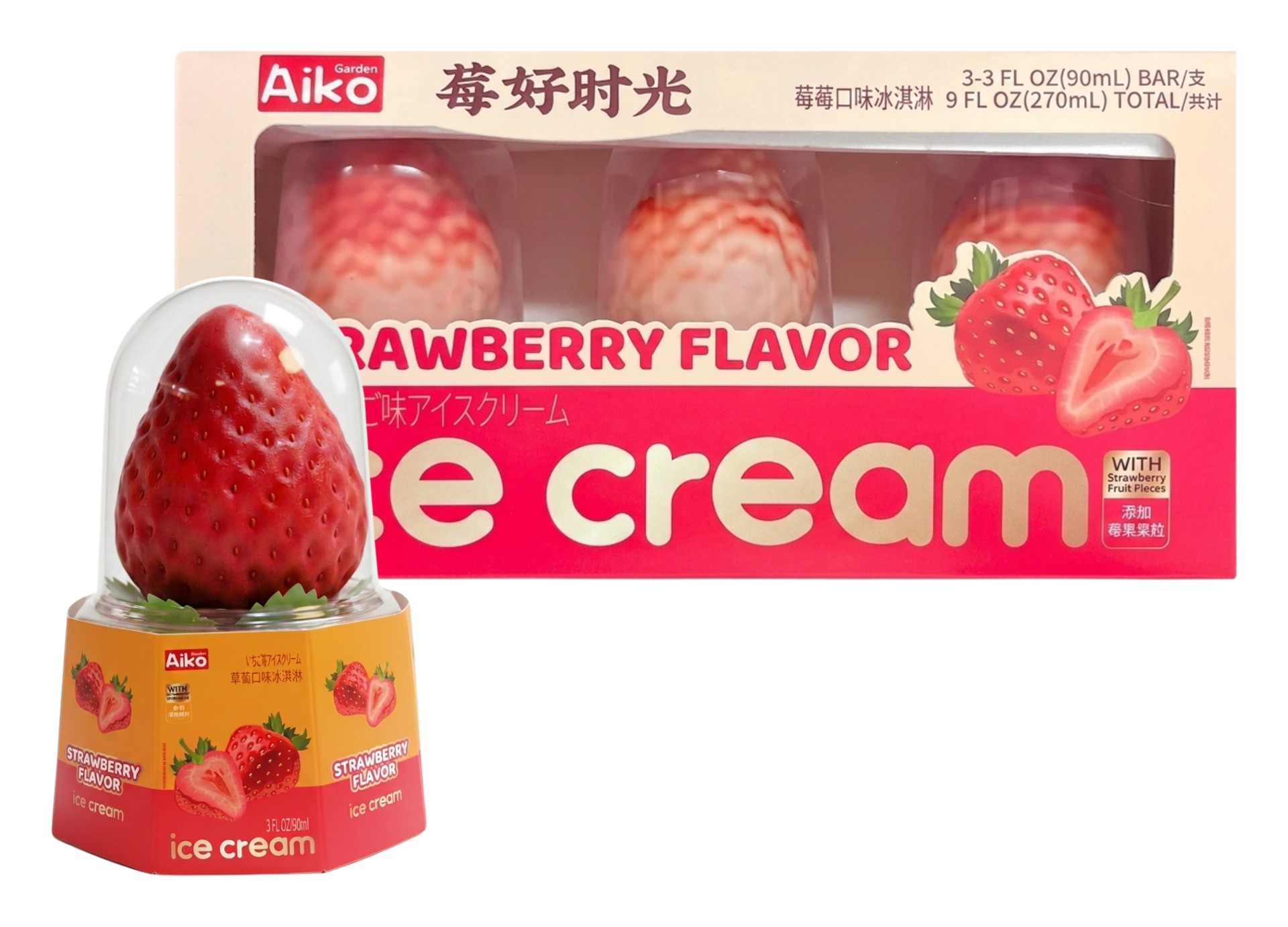 AIKO STRAWBERRY FLAVORED ICE CREAM 225 GM