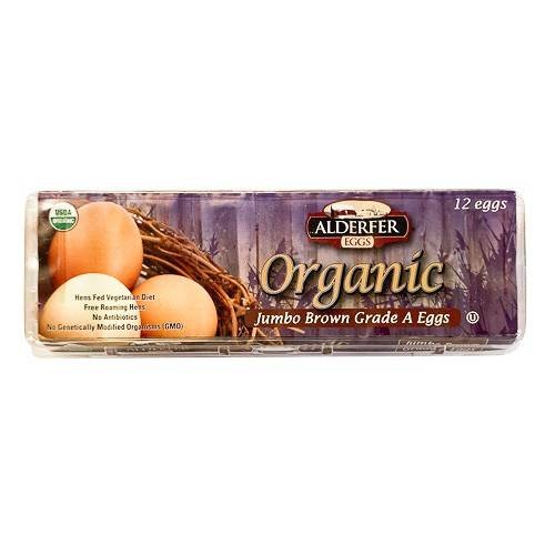 ALDERFER ORGANIC JUMBO BROWN EGGS 1 DOZEN