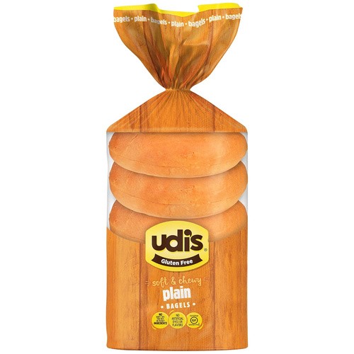 UDIS PLAIN BAGELS 13.9 OZ