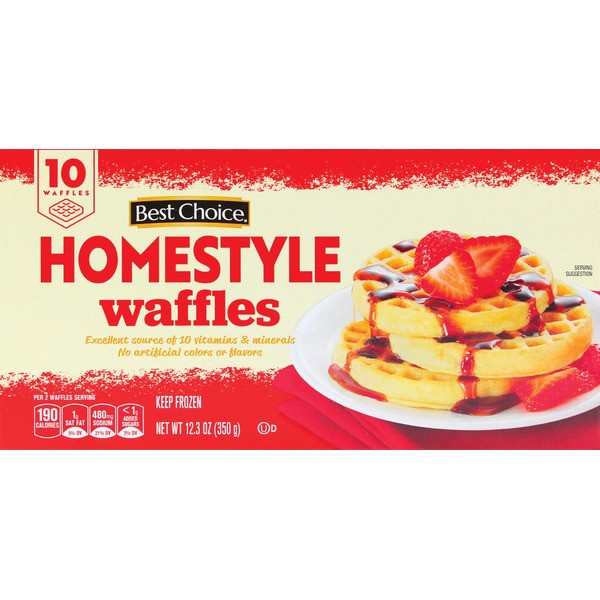 BEST CHOICE HOMESTYLE WAFFLES            12.3 OZ