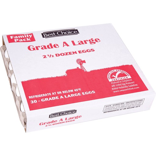BEST CHOICE LARGE EGGS 2.5 Dzn Tray      1 CASE