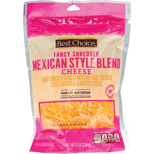 BEST CHOICE MEXICAN STYLE CHEESE         8 OZ