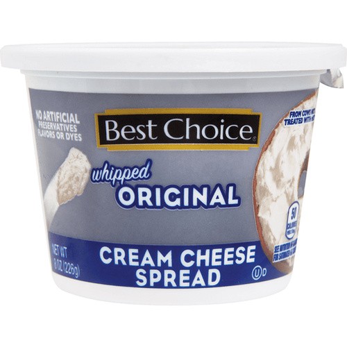 BEST CHOICE WHIPPED CREAM CHEESE         8 OZ