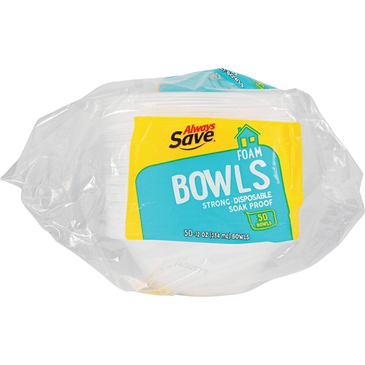 ALWAYS SAVE FOAM BOWLS                   50 COUNT