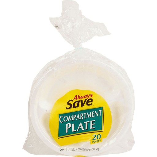 ALWAYS SAVE FOAM CMPRTMNT PLTS 10        20 COUNT