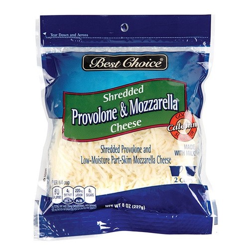 BST CHOICE PROVOLONE MOZZARELLA SHRD 8 OZ