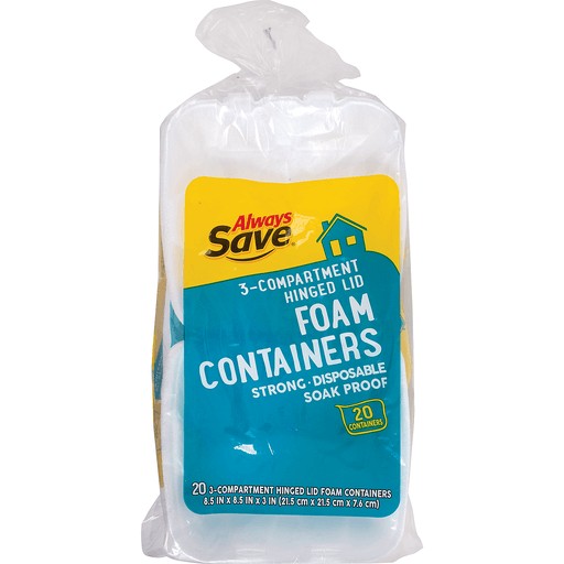 ALWAYS SAVE FOAM TRAYS 3 COMP.           1 COUNT
