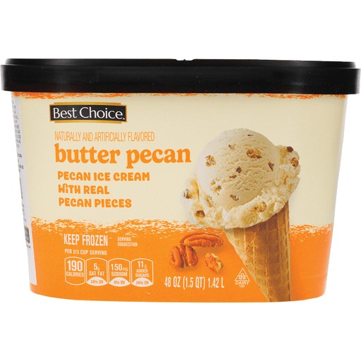 BEST CHOICE BUTTER PECAN ICE CRM         48 OZ