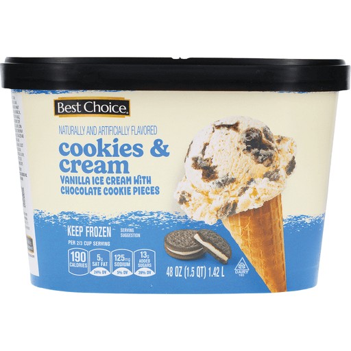 BEST CHOICE COOKIS/CREAM ICE CRM         48 OZ