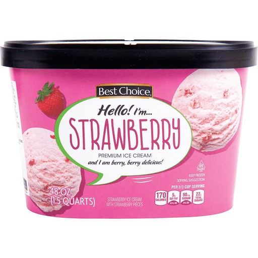 BEST CHOICE STRRAWBERRY ICE CRM          48 OZ