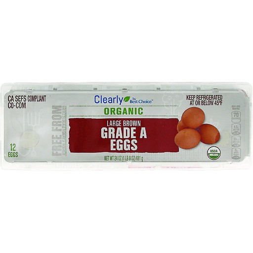 CLEARLY ORGANIC LARGE BROWN GA EGGS      1 CASE