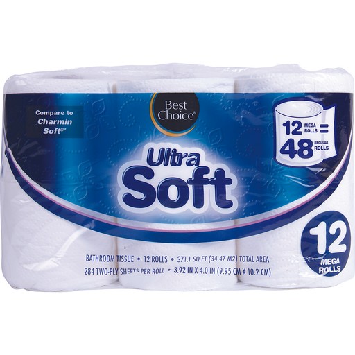 BEST CHOICE BATH TISSUE ULTR SFT         12 PCS
