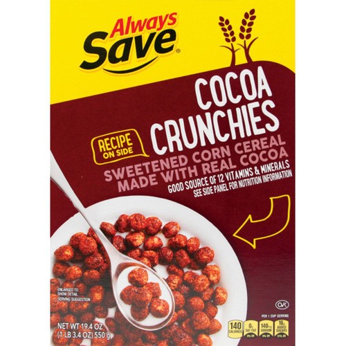 AS COCOA CRUNCHIES CEREAL                19.4 OZ
