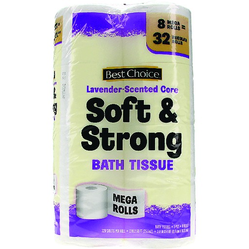 BC LAVENDER BATH TISSUE 8 MEGA ROLLS     8 PCS