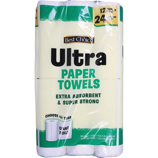 BEST CHOICE PAPER TOWEL DOUBLE ROLL      12 PCS