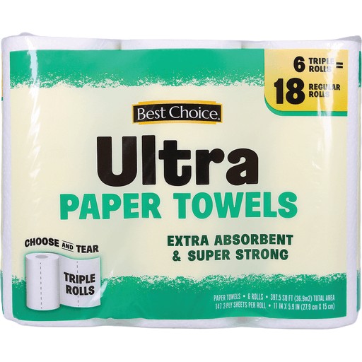 BEST CHOICE PAPER TOWEL TRIPLE ROLL      6 PCS