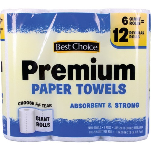 BEST CHOICE PAPER TOWEL DOUBLE ROLL      6 PCS