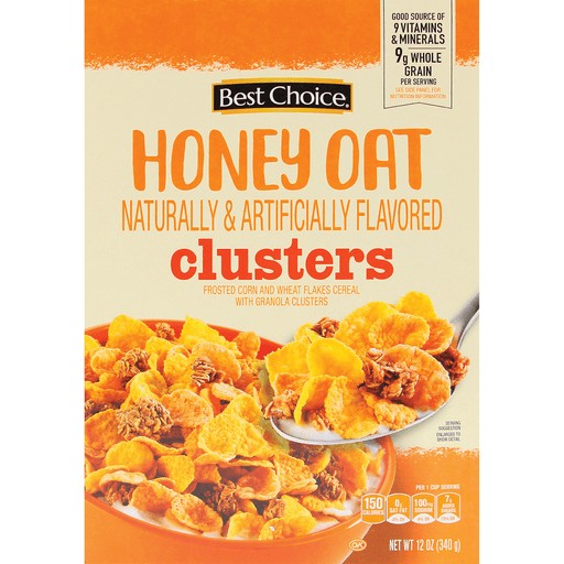 BEST CHOICE HONEY OAT CLUSTERS           12 OZ